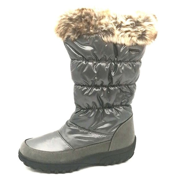 Flexus by Spring Step Womens Boot Gray Nylon Snow Faux Fur Lining EUR 39 NEW‎ - Picture 1 of 13